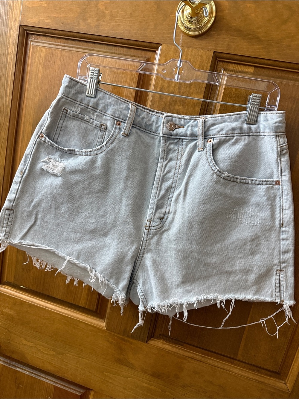 wild fable - Super High - Cut off - Light blue Distressed Denim Shorts